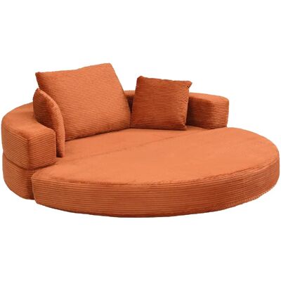 STILVORA Canapé-lit modulable 173/176/40 cm orange en mousse avec 3 coussins - Publicité STILVORA Canapé-lit modulable 173/176/40 cm orange en mousse avec 3 coussins - Publicité