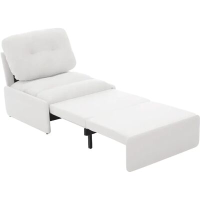STILVORA Fauteuil convertible 81,5/195/90 cm blanc en lin avec couchage d'appoint 80/165 cm - Publicité STILVORA Fauteuil convertible 81,5/195/90 cm blanc en lin avec couchage d'appoint 80/165 cm - Publicité