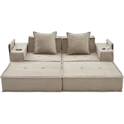 STILVORA Canapé 2 places 162/78/66 cm kaki en velours côtelé avec rangement latéral - Publicité STILVORA Canapé 2 places 162/78/66 cm kaki en velours côtelé avec rangement latéral - Publicité