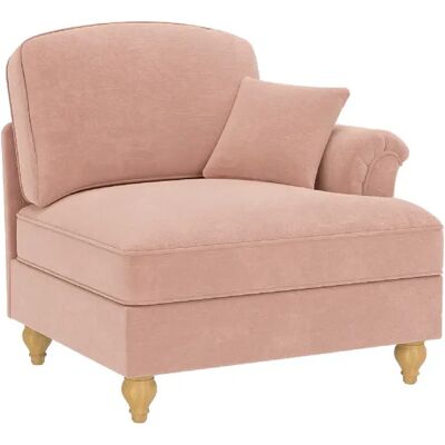 STILVORA Canapé d'angle rose en chenille avec housse à volants amovible - Publicité STILVORA Canapé d'angle rose en chenille avec housse à volants amovible - Publicité