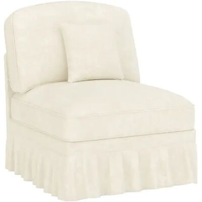 STILVORA Canapé sans accoudoirs blanc en chenille avec jupe amovible et coussin - Publicité STILVORA Canapé sans accoudoirs blanc en chenille avec jupe amovible et coussin - Publicité