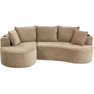 STILVORA Canapé 250/152/82 cm kaki en velours côtelé avec porte-gobelets et poches - Publicité STILVORA Canapé 250/152/82 cm kaki en velours côtelé avec porte-gobelets et poches - Publicité