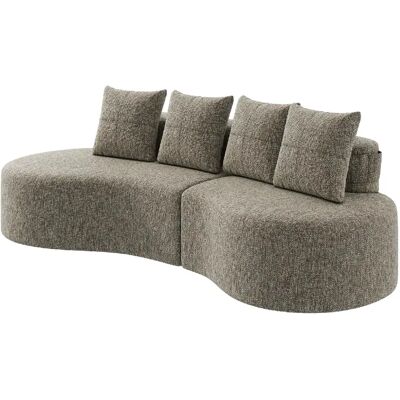 STILVORA Canapé 240/109/60 cm kaki en lin avec 4 coussins et porte-gobelets - Publicité STILVORA Canapé 240/109/60 cm kaki en lin avec 4 coussins et porte-gobelets - Publicité