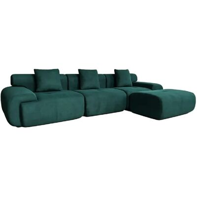 Concept Usine Canapé compressé modulable en tissu chenille vert foncé 4-5 places SHEFFIELD - Publicité Concept Usine Canapé compressé modulable en tissu chenille vert foncé 4-5 places SHEFFIELD - Publicité