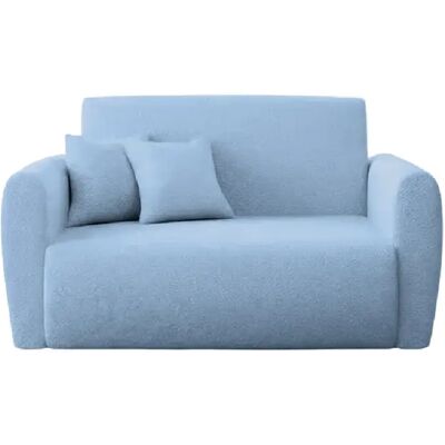 Casanova Canapé droit convertible tissu bouclette 2 places Bleu - Publicité Casanova Canapé droit convertible tissu bouclette 2 places Bleu - Publicité