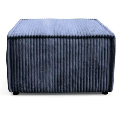 Casanova Pouf en gros velours côtelé Bleu 76x76x41 - Publicité Casanova Pouf en gros velours côtelé Bleu 76x76x41 - Publicité
