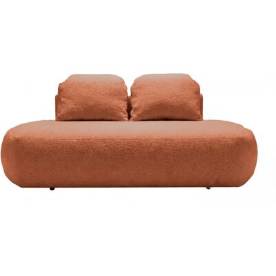Casanova Canapé droit convertible tissu texturé 2 places Terracotta - Publicité Casanova Canapé droit convertible tissu texturé 2 places Terracotta - Publicité