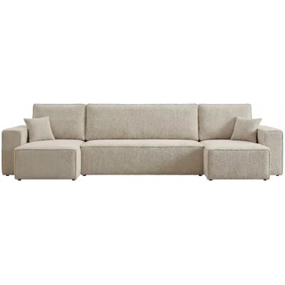 Casanova Canapé panoramique tissu bouclette Beige - Publicité Casanova Canapé panoramique tissu bouclette Beige - Publicité