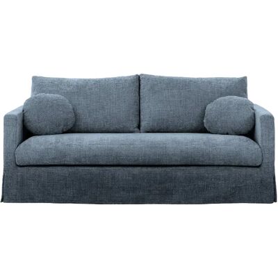 Casanova Canapé droit tissu chenille déhoussable 3 places Bleu - Publicité Casanova Canapé droit tissu chenille déhoussable 3 places Bleu - Publicité