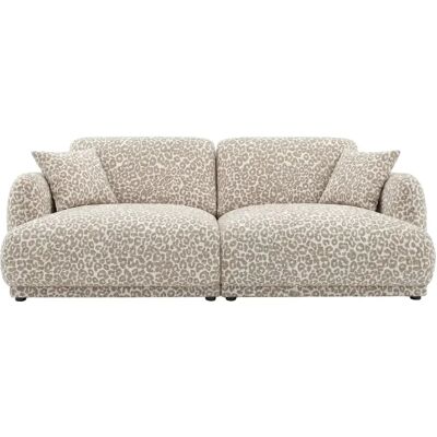 Casanova Canapé droit tissu imprimé animalier 2 places Beige - Publicité Casanova Canapé droit tissu imprimé animalier 2 places Beige - Publicité