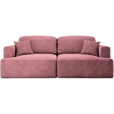 Casanova Canapé droit convertible tissu velours 3 places Rose - Publicité Casanova Canapé droit convertible tissu velours 3 places Rose - Publicité
