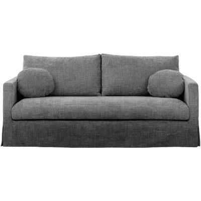 Casanova Canapé droit tissu chenille déhoussable 3 places Gris foncé - Publicité Casanova Canapé droit tissu chenille déhoussable 3 places Gris foncé - Publicité