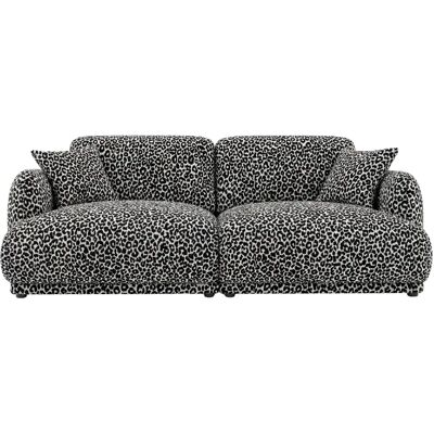 Casanova Canapé droit tissu imprimé animalier 2 places Blanc - Publicité Casanova Canapé droit tissu imprimé animalier 2 places Blanc - Publicité