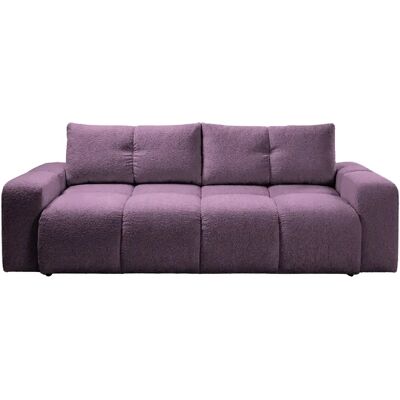 Casanova Canapé droit convertible tissu chenille 3 places Mauve - Publicité Casanova Canapé droit convertible tissu chenille 3 places Mauve - Publicité
