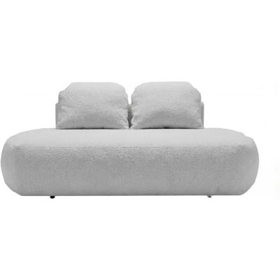 Casanova Canapé droit convertible tissu texturé 2 places Gris clair - Publicité Casanova Canapé droit convertible tissu texturé 2 places Gris clair - Publicité