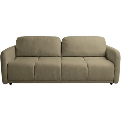 Casanova Canapé droit convertible tissu lisse 3 places Vert - Publicité Casanova Canapé droit convertible tissu lisse 3 places Vert - Publicité