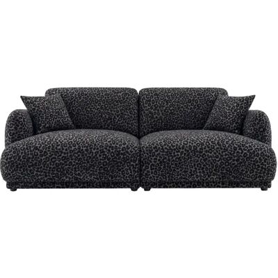Casanova Canapé droit tissu imprimé animalier 2 places Noir - Publicité Casanova Canapé droit tissu imprimé animalier 2 places Noir - Publicité