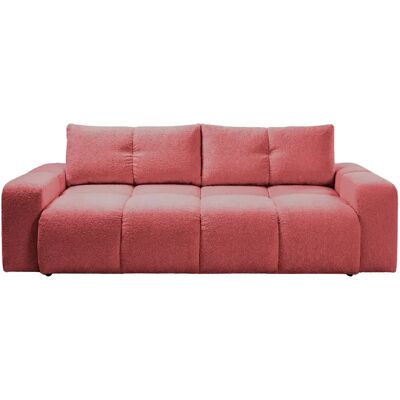 Casanova Canapé droit convertible tissu chenille 3 places Rouge - Publicité Casanova Canapé droit convertible tissu chenille 3 places Rouge - Publicité