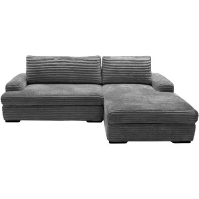 Casanova Canapé d'angle convertible gros velours côtelé Gris foncé Droit - Publicité Casanova Canapé d'angle convertible gros velours côtelé Gris foncé Droit - Publicité