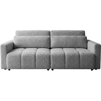 Casanova Canapé amovible convertible tissu bouclette 3 places Gris clair - Publicité Casanova Canapé amovible convertible tissu bouclette 3 places Gris clair - Publicité