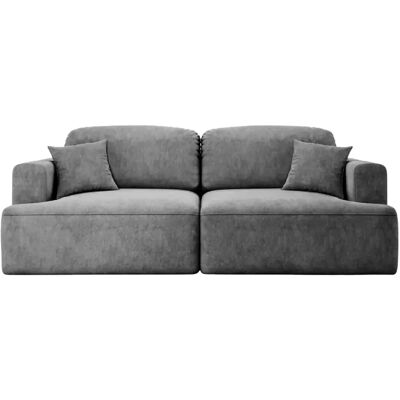 Casanova Canapé droit convertible tissu velours 3 places Gris foncé - Publicité Casanova Canapé droit convertible tissu velours 3 places Gris foncé - Publicité
