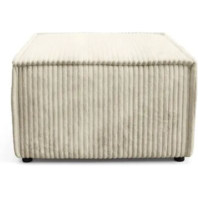 Casanova Pouf en gros velours côtelé Beige 76x76x41 - Publicité Casanova Pouf en gros velours côtelé Beige 76x76x41 - Publicité