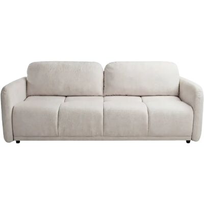 Casanova Canapé droit convertible tissu lisse 3 places Beige - Publicité Casanova Canapé droit convertible tissu lisse 3 places Beige - Publicité