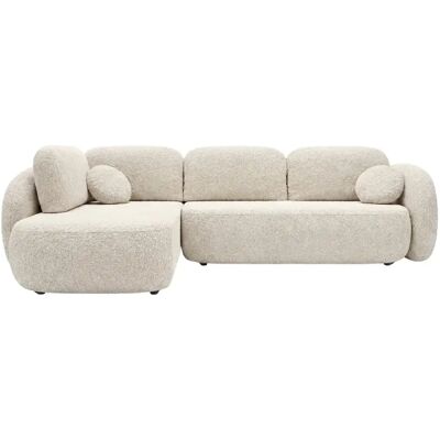 Casanova Canapé d'angle convertible tissu bouclette Beige Gauche - Publicité Casanova Canapé d'angle convertible tissu bouclette Beige Gauche - Publicité
