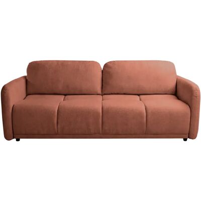 Casanova Canapé droit convertible tissu lisse 3 places Terracotta - Publicité Casanova Canapé droit convertible tissu lisse 3 places Terracotta - Publicité