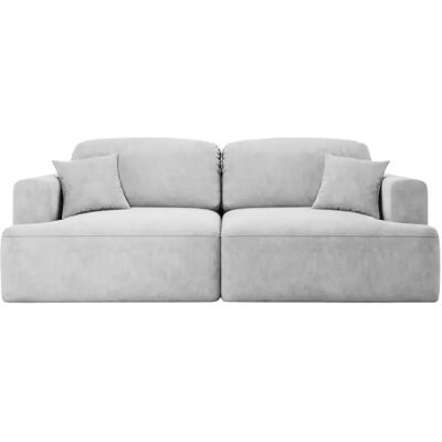 Casanova Canapé droit convertible tissu velours 3 places Gris clair - Publicité Casanova Canapé droit convertible tissu velours 3 places Gris clair - Publicité