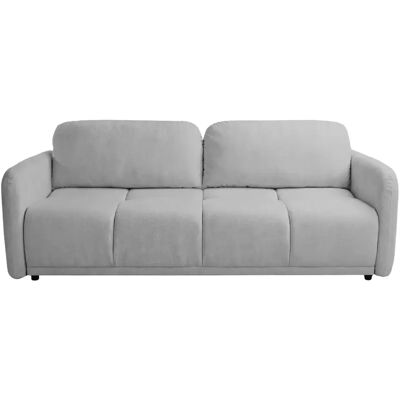 Casanova Canapé droit convertible tissu lisse 3 places Gris clair - Publicité Casanova Canapé droit convertible tissu lisse 3 places Gris clair - Publicité