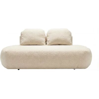 Casanova Canapé droit convertible tissu texturé 2 places Beige - Publicité Casanova Canapé droit convertible tissu texturé 2 places Beige - Publicité