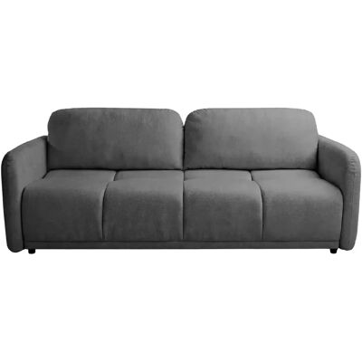 Casanova Canapé droit convertible tissu lisse 3 places Gris foncé - Publicité Casanova Canapé droit convertible tissu lisse 3 places Gris foncé - Publicité