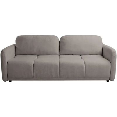 Casanova Canapé droit convertible tissu lisse 3 places Taupe - Publicité Casanova Canapé droit convertible tissu lisse 3 places Taupe - Publicité