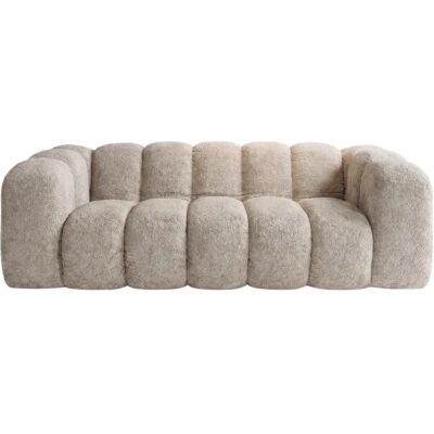Casanova Canapé droit tissu bouclette Beige - Publicité Casanova Canapé droit tissu bouclette Beige - Publicité
