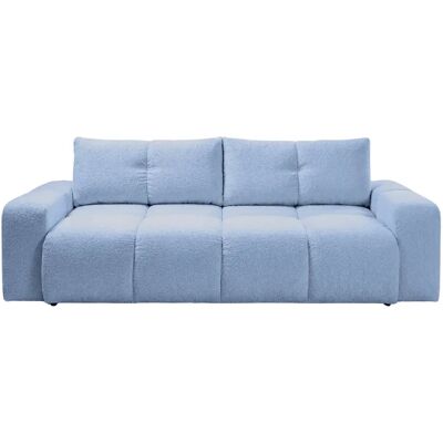 Casanova Canapé droit convertible tissu chenille 3 places Bleu clair - Publicité Casanova Canapé droit convertible tissu chenille 3 places Bleu clair - Publicité