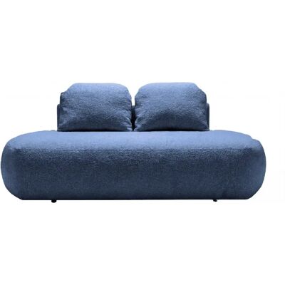 Casanova Canapé droit convertible tissu texturé 2 places Bleu - Publicité Casanova Canapé droit convertible tissu texturé 2 places Bleu - Publicité