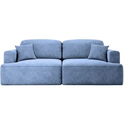 Casanova Canapé droit convertible tissu velours 3 places Bleu - Publicité Casanova Canapé droit convertible tissu velours 3 places Bleu - Publicité