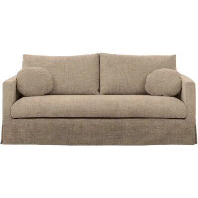 Casanova Canapé droit tissu chenille déhoussable 3 places Café - Publicité Casanova Canapé droit tissu chenille déhoussable 3 places Café - Publicité