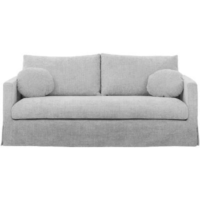 Casanova Canapé droit tissu chenille déhoussable 3 places Gris clair - Publicité Casanova Canapé droit tissu chenille déhoussable 3 places Gris clair - Publicité