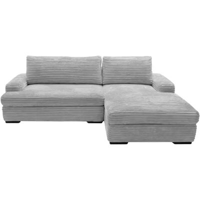 Casanova Canapé d'angle convertible gros velours côtelé Gris clair Gauche - Publicité Casanova Canapé d'angle convertible gros velours côtelé Gris clair Gauche - Publicité