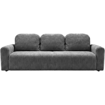 Casanova Canapé droit convertible gros velours côtelé 3 places Gris foncé - Publicité Casanova Canapé droit convertible gros velours côtelé 3 places Gris foncé - Publicité