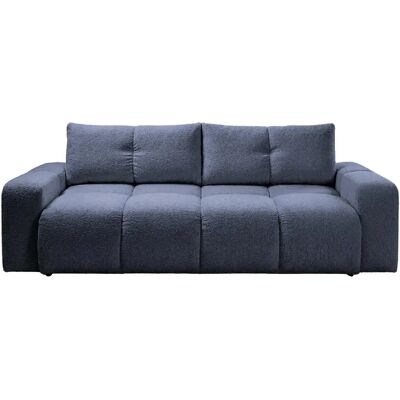 Casanova Canapé droit convertible tissu chenille 3 places Bleu foncé - Publicité Casanova Canapé droit convertible tissu chenille 3 places Bleu foncé - Publicité