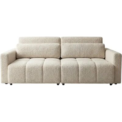 Casanova Canapé amovible convertible tissu bouclette 3 places Beige - Publicité Casanova Canapé amovible convertible tissu bouclette 3 places Beige - Publicité