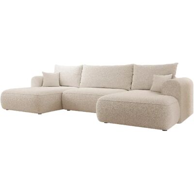 SELSEY - Canapé d’angle OVO – Maille bouclée – Beige – universel - Publicité SELSEY - Canapé d’angle OVO – Maille bouclée – Beige – universel - Publicité