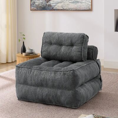 MIVRAY Canapé convertible 1 place 85x85x85 cm, Dossier réglable, Mousse, Gris foncé - Publicité MIVRAY Canapé convertible 1 place 85x85x85 cm, Dossier réglable, Mousse, Gris foncé - Publicité