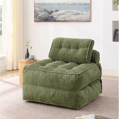 MIVRAY Canapé convertible 1 place 85x85x85 cm, Dossier réglable, Mousse, Vert - Publicité MIVRAY Canapé convertible 1 place 85x85x85 cm, Dossier réglable, Mousse, Vert - Publicité