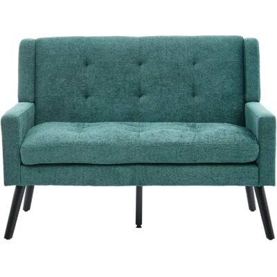STILVORA Banquette 2 places vert rétro en tissu avec capitonnage et pieds en bois massif - Publicité STILVORA Banquette 2 places vert rétro en tissu avec capitonnage et pieds en bois massif - Publicité
