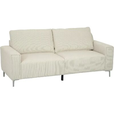 STILVORA Canapé 3 places 193/77/80 cm blanc crème en polyester avec coussins - Publicité STILVORA Canapé 3 places 193/77/80 cm blanc crème en polyester avec coussins - Publicité