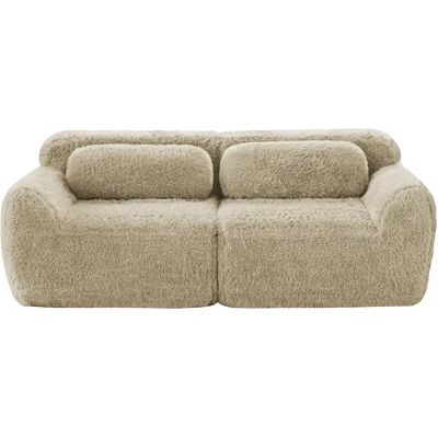 STILVORA Canapé 2 places kaki clair en peluche au design modulaire sans cadre - Publicité STILVORA Canapé 2 places kaki clair en peluche au design modulaire sans cadre - Publicité